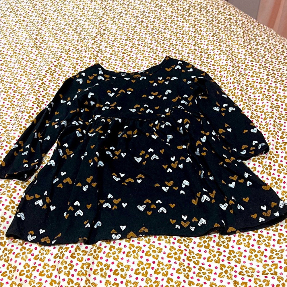 Cat & Jack Black Top with Gold and Pink Accents